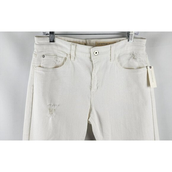 Pilcro & The Letterpress Jeans Womens 30x29 White Distressed Slim Boyfriend NWT - Picture 2 of 14